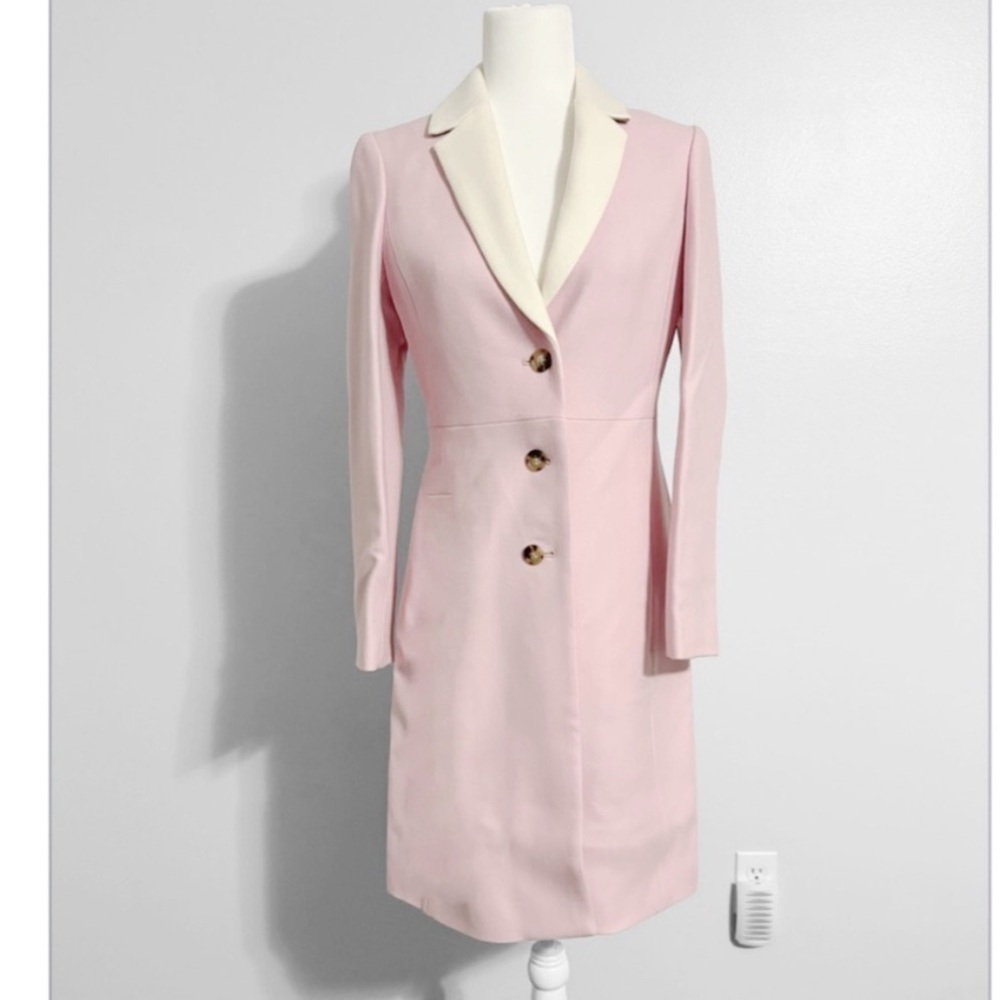 J. Crew New! Double Serge Wool Pink Coat - Picture 4 of 7